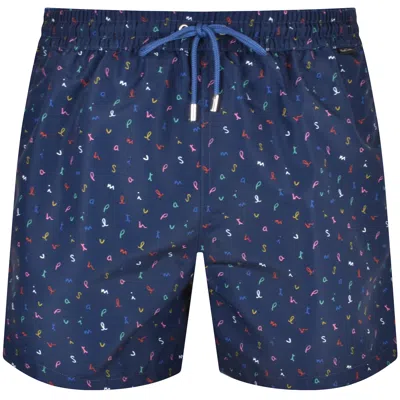 Paul Smith Letters Swim Shorts Navy In Blue