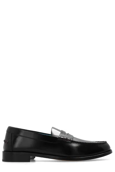 Paul Smith Cassini Glossed-leather Loafers In Black