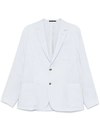 Paul Smith Light Blue 2 Button Jacket In White