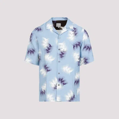 Paul Smith Graphic-print Short-sleeve Shirt In Blue