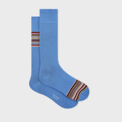 Paul Smith Light Blue Cotton-blend 'signature Stripe' Socks