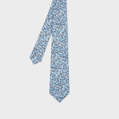 Paul Smith Light Blue 'digital Floral' Print Tie
