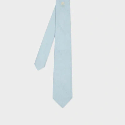 Paul Smith Light Blue Embroidery 'daisy' Silk Tie