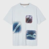PAUL SMITH LIGHT BLUE 'LUMIERE' PLACEMENT PRINT T-SHIRT