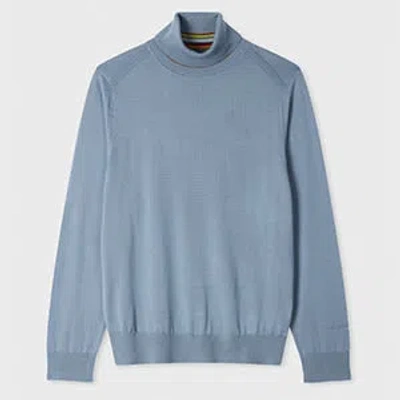 Paul Smith Light Blue Merino Wool Roll Neck Sweater