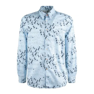 Paul Smith Light Blue Shirt With Jasmine Print