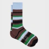 Paul Smith Light Blue Stripe Merino Wool Socks In Multi