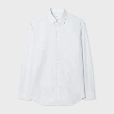 Paul Smith Light Blue Tailored-fit 'micro Geometric' Print Shirt