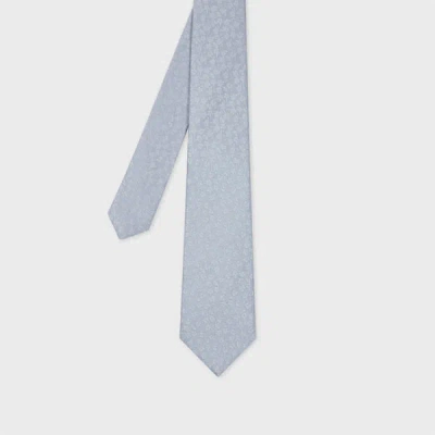 Paul Smith Light Blue 'tonal Floral' Jacquard Silk Tie