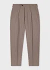 Paul Smith Light Brown Recycled Cotton-blend Pleated Trousers In Brown