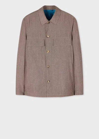 Paul Smith Light Brown Wool-cotton Blend Overshirt