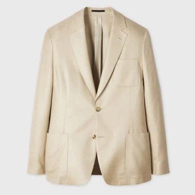 Paul Smith Light Camel Wool-silk Unlined Blazer Brown