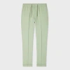 Paul Smith Slim-fit Straight-leg Linen Drawstring Trousers In Green