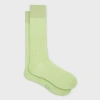 Paul Smith Light Green Ribbed Cotton Socks In Green