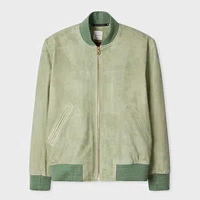 Paul Smith Light Green Suede Bomber Jacket
