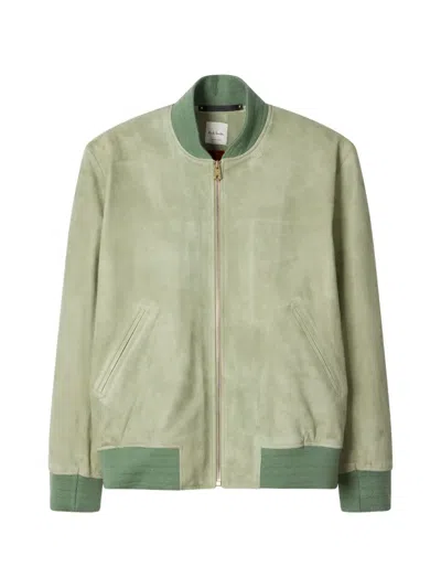 Paul Smith Light Green Suede Bomber Jacket