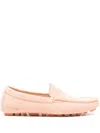 PAUL SMITH LIGHT ORANGE SUEDE LOAFERS WITH DEBOSSED LOGO FOR WOMEN