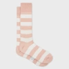 Paul Smith Light Pink And Cream Marl Linen-blend Striped Socks In Pink