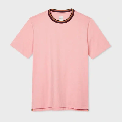 Paul Smith Artist Stripe Cotton T-shirt In Pink