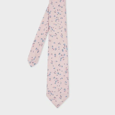 Paul Smith Light Pink Silk 'art Floral' Tie