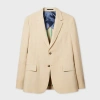 Paul Smith Light Tan Linen Buggy-lined Blazer White In Neutral