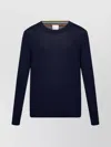 Paul Smith Lightweight Wool Crewneck Sweater With Ribbed Cuffs In Blue