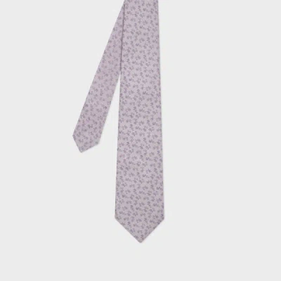 Paul Smith Lilac Silk Floral Tie Purple