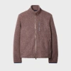 Paul Smith Lilac Wool-blend Zip Fleece Jacket Brown In Brown