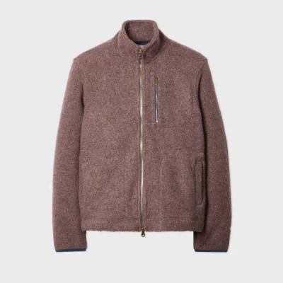 Paul Smith Lilac Wool-blend Zip Fleece Jacket Brown