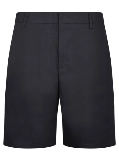 Paul Smith Linen Bermuda Shorts With Adjustable Waist And Zipper Closure
