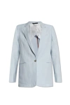 Paul Smith Single-breasted Linen Blazer In Blue
