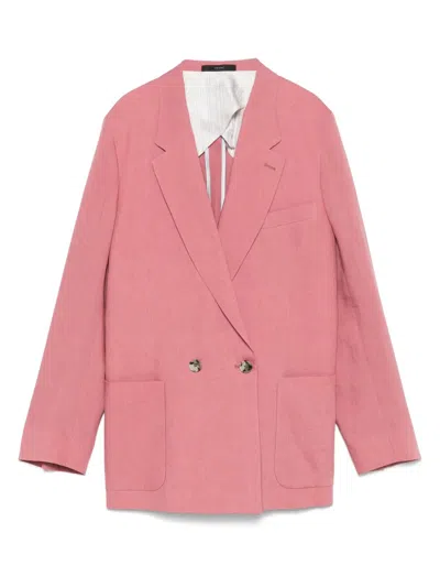 Paul Smith Linen Blazer In Pink