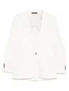 Paul Smith Linen Blazer With Shoulder Pads And Vents In White