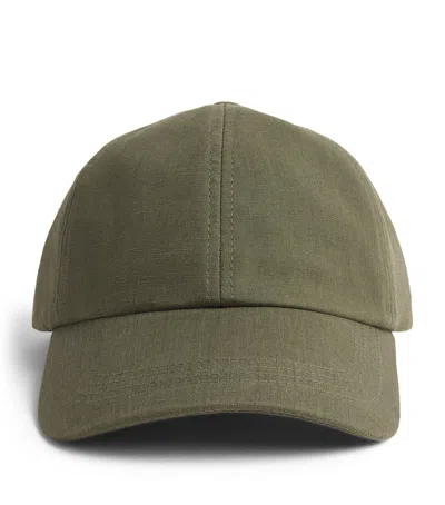 Paul Smith Linen Cap In Green