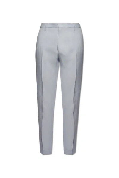 Paul Smith Linen Pleat Front Trousers In Light Blue