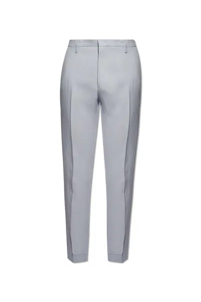 Paul Smith Linen Pleat Front Trousers In Clear Blue