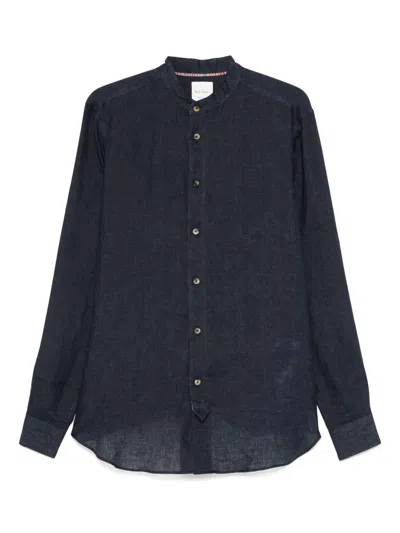 Paul Smith Linen Shirt In Blue