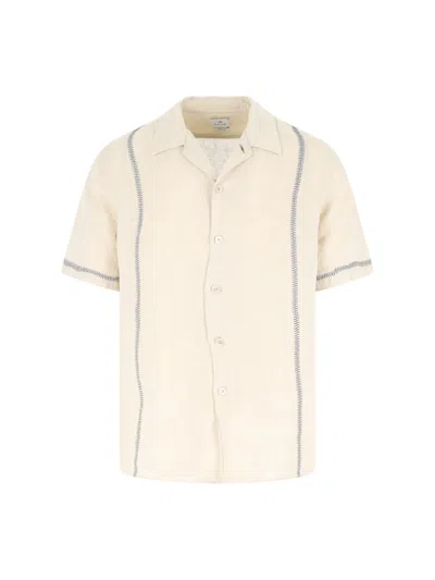 Paul Smith Linen Shirt In Beige