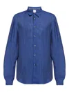 Paul Smith Linen Shirt In Blue