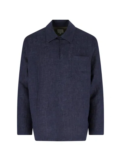 Paul Smith Linen Shirt In Blue