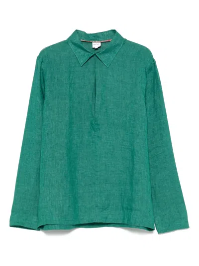 Paul Smith Linen Shirt In Green