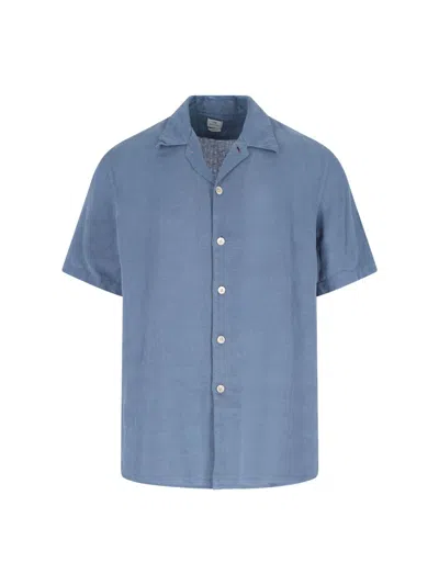 Paul Smith Linen Shirt In Blue