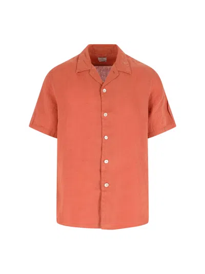 Paul Smith Linen Shirt In Orange