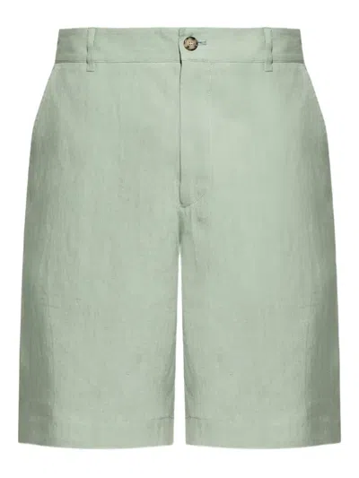Paul Smith Linen Shorts In Grün
