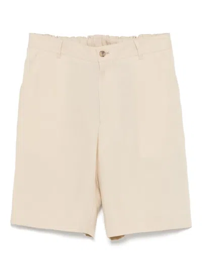 Paul Smith Linen Shorts In Neutrals