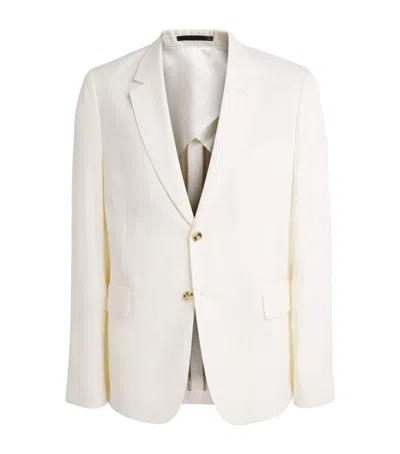 Paul Smith Linen Single-breast Blazer In White