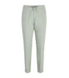 Paul Smith Slim-fit Straight-leg Linen Drawstring Trousers In Green