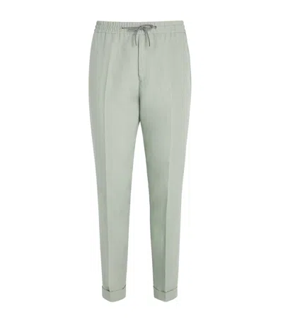 Paul Smith Light Green Linen Drawstring Trousers