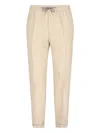 Paul Smith Straight Trousers With Elastic Waistband And Cuffed Hem