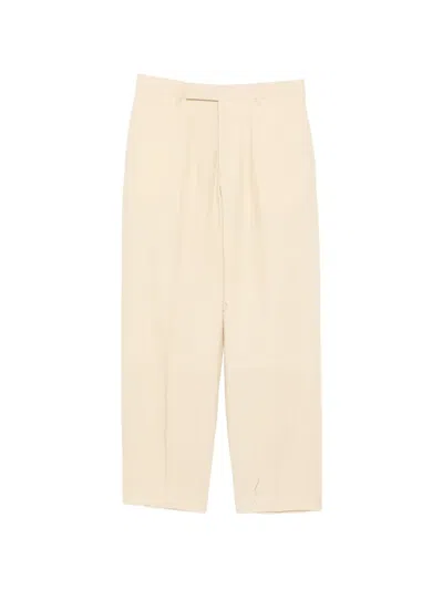 Paul Smith Linen Trousers In Neutral